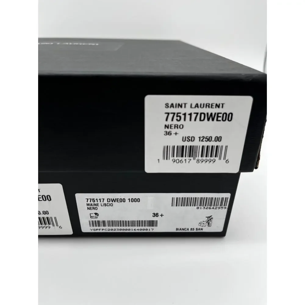 Saint Laurent Bianca Platform Sandals Ankle Strap Black - US 6.5 (EU 36.5)